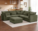 Oversized Modular Sofa, Extra Deep Cloud Chenille Sectional Couch with Ottoman Chaise, Fluffy Chenille Corner V Shape Sofa for Living Room, Villa (Corner V Shape+Ottoman, Chenille Green) by CozyNest Decor