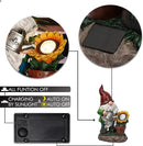 TERESA'S COLLECTIONS Sunflower Garden Gnomes Decorations for Yard with Solar Lights, Cute Resin Garden Sculptures & Statues for Outdoor Patio Lawn Ornaments,Ideal Gifts for Mom Women and Man, 11.4" by GreenHaven Gardens