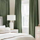 MIULEE 100% Blackout Linen Textured Curtains for Bedroom Solid Thermal Insulated Olive Green Grommet Room Darkening Curtains & Drapes Luxury Decor for Living Room Nursery 52 x 63 Inch (2 Panels) by TinyTreasures Baby Boutique