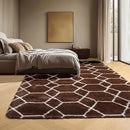 ONASAR 5x7 Area Rugs for Living Room Bedroom, Washable Fluffy Brown and White Throw Rug, Geometric Boho Soft Plush Shaggy Floor Bedside Carpet Mat for Nursery Kids Girls Boys Teen Dorm Home Decor by TinyTreasures Baby Boutique