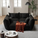 smilesun Modern Minimalist Chenille Modular Sectional Sofa, Oversized Couch and Loveseat Set with Thick Cushions, Upholstered Sofa for Living Room, Bedroom, Office, Apartment(Black,136" 4-Seater) by CozyNest Decor