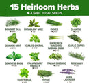 HOME GROWN 15 Herb Seeds for Planting 4,500+ Non-GMO Heirloom Seeds | Extra Large Variety Pack Herb Kit – Indoor Outdoor & Hydroponic | Culinary Seed Set | Grow Your Own Herbs | Gardening Gift by GreenHaven Gardens