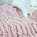 Maetoow 30X40 Inch Chenille Chunky Knit Blanket Throw, Handmade Warm & Cozy Blanket Couch, Bed, Home Decor, Soft Breathable Fleece Banket, Christmas Thick and Giant Yarn Throws, Light Pink by CozyNest Decor