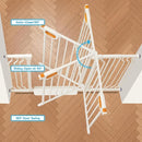 Baby Gate for Stairs 29-52 Inch Wide, Safety Gate for Baby Adjustable Pet Gate with Door Pressure Mounted Gates for Kids Toddler Dogs Extension Kit Indoor Stairway Doorway White (30.5'' Tall) by TinyTreasures Baby Boutique