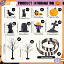 Wesiti 30 Pcs Halloween Village Accessories Set Miniature Halloween Figurines Village Trees Cat Pumpkin Tombstones Figurine Horror Miniature Accessories for Garden Decor by CozyNest Decor