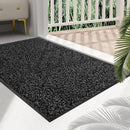 Mibao Front Door Mat, Dirt Trapper Welcome Mat for Outdoor Indoor, Non-Slip Waterproof Doormat, Durable Machine Washable Low Profile Entry Rug for Back Door Outside Patio Porch, 30" x 18", Black by CozyNest Decor