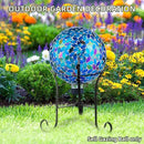 VOREEN 10-Inch Gazing Ball Glass Mosaic Gazing Globe, Outdoor Reflective Ball Yard Decoration for Homes, Patio, Lawn and Gardens, Gift for Mom Wife Friend, Blue and Amber by CozyNest Decor