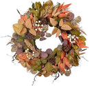 24" Fall Wreath for Front Door Handmade with Artificial Autumn Leaves, Natural Pinecones, Faux Berries and Wheat, Autumn Harvest Wreath Decoration for Home Farmhouse Door Wall Window Porch by CozyNest Decor
