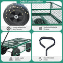 Heavy Duty 480 Lbs Capacity Mesh Steel Garden Cart Folding Utility Wagon with Removable Sides (Green) by GreenHaven Gardens