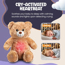 Gemma Joy Bedtime Baby Soothers for Sleep, Cry Activated Heartbeat Stuffed Animal for Baby, Newborn, Calming Light, Lullaby Music, White Noise, Shush and Mother’s Heartbeat - (Bear, Rechargeable) by TinyTreasures Baby Boutique