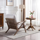 Wahson Set of 2 Mid Century Chair, Upholstered Accent Armchairs, with Wood Frame and Linen Cushions, Leisure Slipper Chair for Living Room/Bedroom, Cream by CozyNest Decor