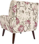 UIXE Floral Accent Chair, Modern Upholstered Armchair in Fabric for Living Room, Comfy Club Arm Chairs Single Sofa Button Tufted Bedroom Reading Seat - Pattern Floral, Set of 2 by CozyNest Decor