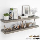 RICHFOCUS 48Inch Floating Shelves for Wall 2 Pack Shelves for Bedroom|Kitchen|Bathroom Wall Mounted Rustic Wood Floating Shelf with Invisible Brackets for Books|Storage|Decor, Grey by CozyNest Decor