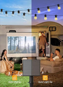 Brightown Outdoor Solar String Lights 34FT - LED G40 Pro Globe Patio Energy Saving with 11 Shatterproof Bulbs, 3 Light Modes Waterproof Hanging Lights for Christmas Outside Garden Backyard Party Decor by CozyNest Decor