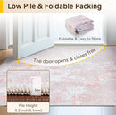 Washable Area Rugs 3'x5' Non-Slip Modern Abstract Soft for Living Room Entryway Bedroom Nursery, Print Pattern, Grey Pink by TinyTreasures Baby Boutique
