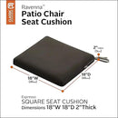 Classic Accessories Ravenna Water-Resistant Patio Chair Seat Cushion, 18 x 18 x 2 Inch, Espresso, Patio Furniture Cushions by GreenHaven Gardens
