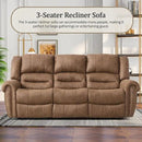 CANMOV Manual Reclining Sofa Set, Faux Leather Manual Recliner Sofa and Recliner Chair with Overstuffed Armrest for Living Room,Bedroom Furniture,Office,Nut Brown by CozyNest Decor