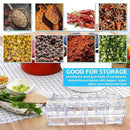 4-Cell Clear Seasoning Rack Spice Box, Storage Container Condiment Jars Acrylic Seasoning Box with Cover and Spoon (Enhanced Version Clear) by CozyNest Decor