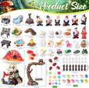 HyDren 100 Sets Garden Gnome Statue Set Mushroom House Solar Light Gnome Miniatures Figures Decor Fairy Resin Statues Garden Accessories for Yard Patio Lawn Outdoor Micro Landscape Ornaments by GreenHaven Gardens