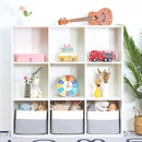 MINTWOOD Design 3-Pack Storage Baskets for Shelves, Playroom and Classroom, Book Basket, Decorative Storage Cube Bins, Woven Closet Organizers, Pantry and Shoe Organizer, Grey by TinyTreasures Baby Boutique