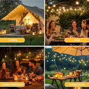 50ft Solar String Lights with Remote, 25+1 Bulbs Solar Patio Lights Outdoor Waterproof, Solar Powered Dimmable Deck Lights for Garden Porch Party by GreenHaven Gardens