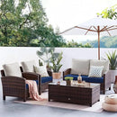 Favoyard Patio Chair Cushions 24 x 24 x 4 Inch Waterproof Outdoor Seat Cushions for Patio Furniture 3-Year Color Fastness Garden Sofa Couch Pads with Handle & Adjustable Straps Set of 2, Blue by GreenHaven Gardens