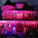 Christmas Icicle Lights Outdoor, 66ft 640 LED Icicle Lights for Outside with 8 Modes Timers, Waterproof Plug in Twinkle String Light for House Eave Patio Party Holiday Decorations, Purple Orange by GreenHaven Gardens