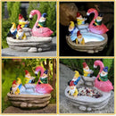 Garden Gnomes Statue Outdoor Gnome Decor Solar Gnome Statues Decoration for Lawn Yard Balcony Patio,Funny Gnome Riding Flamingo Figurine Mom Gift by GreenHaven Gardens