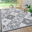 Pauwer Reversible Outdoor Rug, 6'x9', Waterproof, Polypropylene, Clover Grey, Area Rug for Patio, RV, Camping, Picnic, Backyard, Deck, Balcony, Porch by GreenHaven Gardens