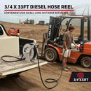 Fuel Hose Reel, 3/4" x 33FT Retractable Hose with Refueling Nozzle, 300 PSI Heavy-duty Steel Construction, Diesel Fuel Kerosene Reel Used for Aircraft Ship Vehicle Tanker Truck by GreenHaven Gardens