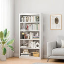 61" H Metal Bookshelf, 5 Tier Adjustable Bookshelf, White Small Bookcase, Bedroom Bookshelves and Bookcases, Modern Book Shelf for Living Room, Office, Easy Tool-Free Assembly by CozyNest Decor