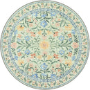 Wonnitar Washable Round Area Rug, 5ft Green Floral Round Rug Boho Soft Circle Carpet, Non Slip Low Pile Circle Accent Carpets for Kitchen Living Room Entryway Bedroom by TinyTreasures Baby Boutique
