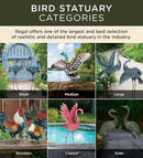 Regal Art & Gift Outdoor Garden Décor, Unique Bird Sculpture, Rustic Metal Bird Statues, Garden Ornaments, Bird Figurine for Lawn, Decorative Sculpture, Crane, Bronze/Green, Back Preening, 38"height by GreenHaven Gardens