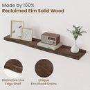 Floating Shelves for Wall Decor, Rustic Solid Elm Wood Live Edge Floating Shelves Wall Mounted, Wall Shelves with Invisible Bracket for Living Room Bathroom Bedroom Kitchen, 40 Inch Set of 1, Walnut by CozyNest Decor
