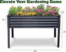 Galvanized Raised Garden Beds Outdoor with Legs // 48×24×31in Elevated Planter Box for Vegetables, Flowers (Gray) // Large Metal Garden Bed for Backyard Patio Gardening by GreenHaven Gardens