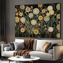 SIGNWIN 46"x60" Extra Large Framed Wall Art Whimsical Dandelion Field in Yellow and Green, Playful Botanical Print for Home Living Room Bedroom Decor (Frame Assembly Required) by CozyNest Decor