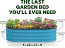 Galvanized Raised Garden Beds Outdoor // 4×2×1 ft Planter Raised Beds for Gardening, Vegetables, Flowers (Teal) // Large Metal Garden Box by GreenHaven Gardens