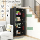 Tall Storage Cabinet with Doors & Shelf for Bathroom, Living Room, Entryway - Black by CozyNest Decor