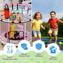 LAMERGE 55" 7-in-1 Round Trampoline for Kids Boys & Girls Ages 1-8, Indoor & Outdoor Trampoline for Fun, Adjustable Height Handrail ＆ Enclosed Safety Net ＆ Durable Designs for Toddlers Children by TinyTreasures Baby Boutique