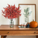 Sggvecsy 15 Pcs Babys Breath Artificial Flowers Gypsophila Bouquets Bulk Real Touch Fake Silk Flowers for Home DIY Floral Arrangement Table Centerpiece Fall Thanksgiving Autumn Decoration (Orange Red) by CozyNest Decor