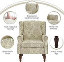 Lumibee Wingback Accent Chair, 2 Set High Back Floral Armchairs in Fabric,Comfy Upholstered Reading Single Sofa Chairs with Solid Wood Legs for Living Room,Bedroom,Office-White by CozyNest Decor