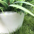 Kante 9.8" Dia Round Concrete Planter, Modern Style Large Cylindrical Plant Pot with Drainage Hole and Rubber Plug for Indoor Outdoor Patio, Pure White by GreenHaven Gardens