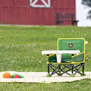 Bright Starts John Deere Pop 'N Sit Portable Booster Chair, Floor Seat, Indoor/Outdoor Use, Compact Fold, Green and Yellow, 6 Mos - 3 Yrs by TinyTreasures Baby Boutique