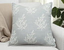 VAGMINE Embroidered Leaves Throw Pillow Cover - 18x18 Inches Square - 100% Cotton Robins Egg Decorative Cushion Cover - Coastal Inspired Leaf Stitch - Stylish Home Accent for Sofa, Couch, Bedroom by CozyNest Decor