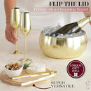 Gusto Nostro 4.1L Insulated Ice Bucket with Lid and Tongs, Double Wall Stainless Steel Ice Bucket Large, BPA Free Ice Bucket for Cocktail Bar, Keeps Champagne, Wine, Beer Chill for Parties (Gold) by CozyNest Decor