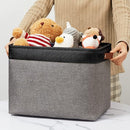 DULLEMELO Storage Bins 16"x12"x12" With Leather Handles for Organizing,Decorative Collapsible Storage Baskets for Shelves Closet Home Office (Black&Grey) by TinyTreasures Baby Boutique