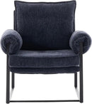 YISHENG Accent Chair with 6-Angle Adjustable Backrest, Chenille Fabric Living Room Chair Upholstered Lounge Chair, Modern Chair Cozy Reclining Chair for Reading Room, 1PC Dark Blue by CozyNest Decor