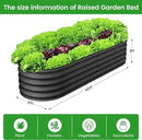 2 Pcs 4.5x2x2ft Oval Raised Garden Bed, Galvanized Raised Beds,Open-Ended Base Metal Raised Planter Beds,Garden Bed Outdoor,Planter Raised Boxes for Vegetables, Flowers,Tool-Free Asse,Gray by CozyNest Decor