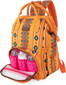 Wrangler Aztec Backpack Organized Daypack Travel Baby Bag with Stroller Strap and Side Bottle Pockets WG2204-9110MST by TinyTreasures Baby Boutique