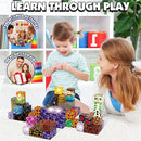 Magnetic Blocks Building Toys Set, Magnetic Building Blocks STEM Construction Toys, 3D Sword Light Up Magnet Cubes Montessori Sensory Stacking Toy for Toddlers Age 3 4 5 6 7 8 by TinyTreasures Baby Boutique